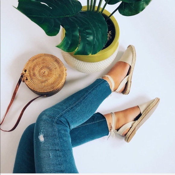 Shoes - 🆕✨Abby Cream Canvas Lace Up Espadrilles